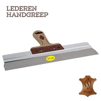 Gipsmes alu 220x0,7 mm RVS met LEDEREN-greep