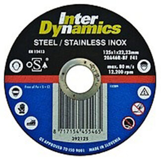 InterDynamics Doorslijpschijf 125x1mm INOX