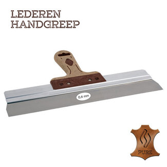Super Prof Spackmes alu 280x0,4 mm RVS met LEDEREN-greep