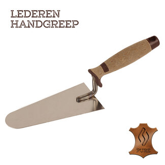 Super Prof Troffel rond Belgisch Model 140mm RVS Lederen greep